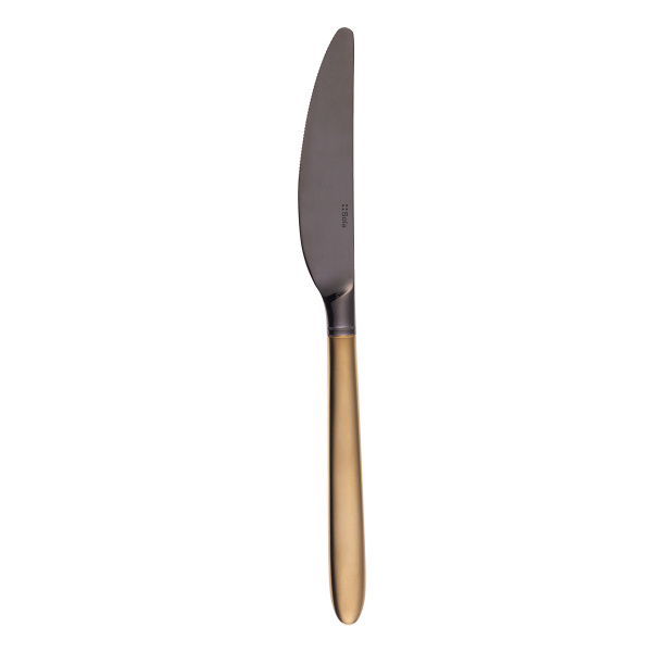 16-Piece Cutlery Set — Porto PVD dark titanium / gold sandblasted