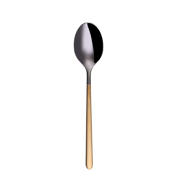 16-Piece Cutlery Set — Porto PVD dark titanium / gold sandblasted