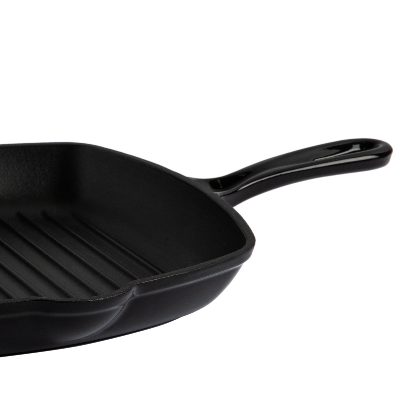 Padella grill in ghisa smaltata nera, 27 x 27 cm - Jupiter Lunasol