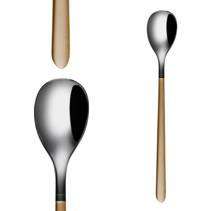 Set di 4 cucchiaini da limonata — Porto PVD titanio scuro / oro sabbiato
