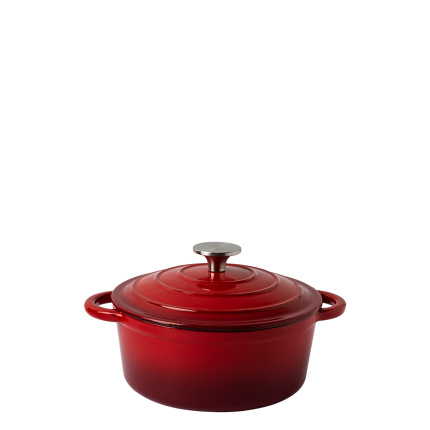 Enameled cast iron pot red ø 20 cm - Jupiter Lunasol