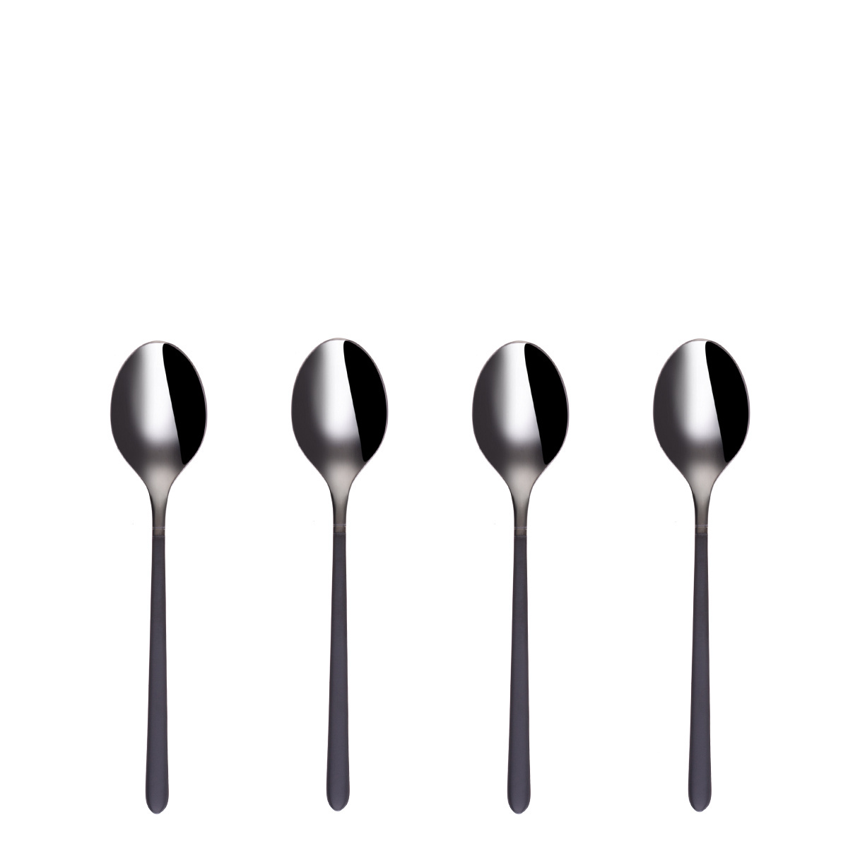 Coffee Spoons Set 4 pcs - Porto PVD dark titanium / black sandblasted