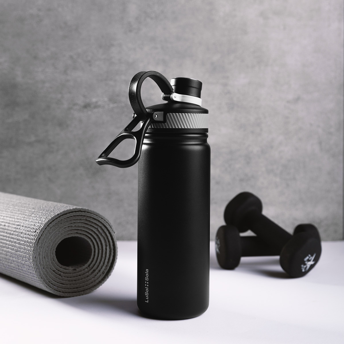 Edelstahlflasche 650 ml schwarz matt - To Go