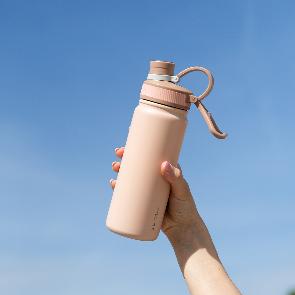 Stainless steel bottle 650 ml pink matte - to Go