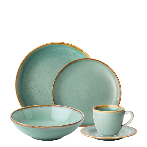 Porcelain set 30 pcs – Sand turquoise – Gaya
