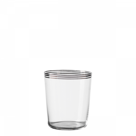 Tumbler 440 ml mit 3 Platin-Streifen - 21st Century Glas Lunasol