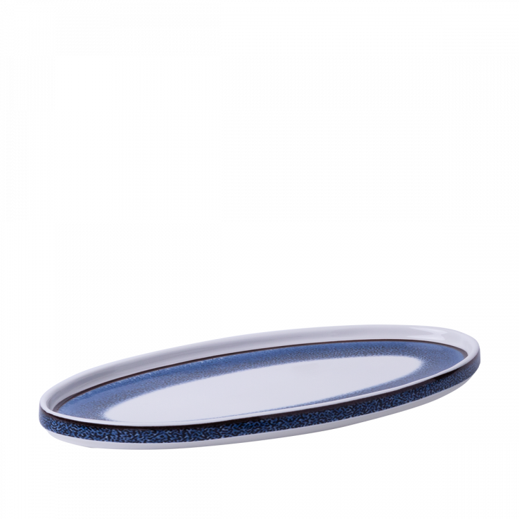 Teller flach oval U-Coupe 30.5 x 15.5 cm - Flow Lunasol sparkling blue