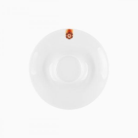 Kaffee-/Tee Untertasse mit braunem Ornament 15 cm – Gaya RGB