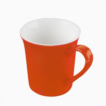 Kaffeebecher mit Henkel konisch orange- RGB