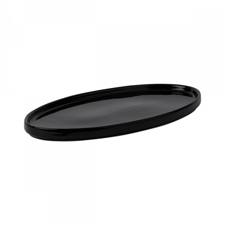 Teller flach oval U-Coupe 30.5 x 15.5 cm - Flow Lunasol black