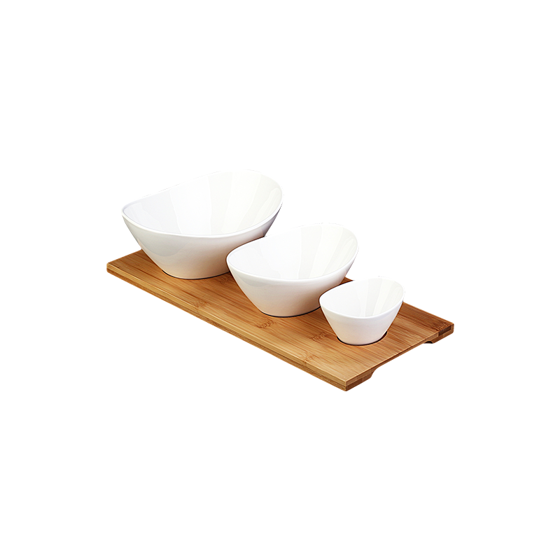Bowl oval mit Bambus-Tablett