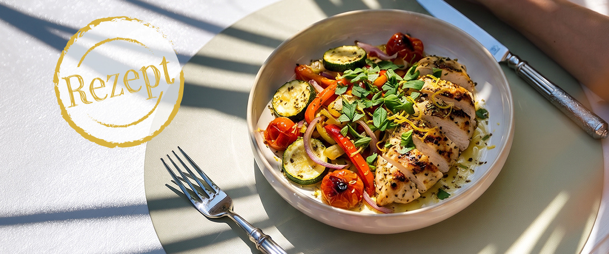 Sommerliches Zitronenhähnchen mit Gemüse