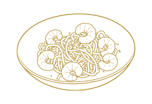 Illustration von Spaghetti mit Garnelen 